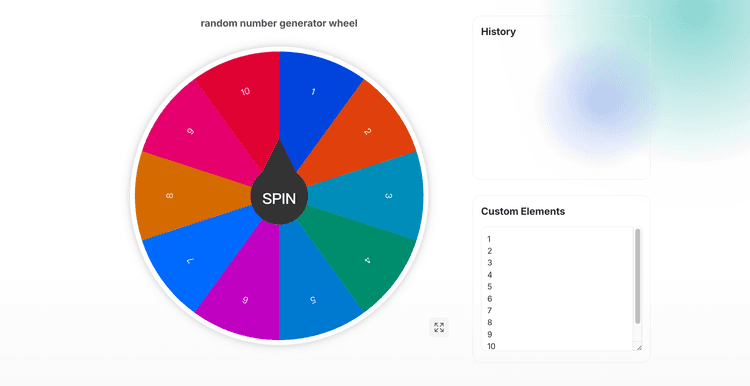 Random Number Generator Wheel